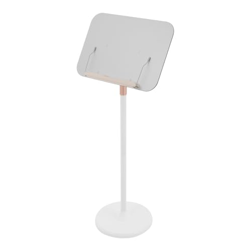 Portable Floor Lectern Podium Stand for Speech, Presentation, Adjustable Height for Laptop, Book or Sheet Music (White)