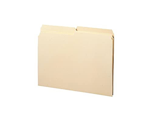 Smead File Folder, Reinforced 1/2-Cut Tab, Assorted Positions, Letter Size, Manila, 100 per Box (10326)