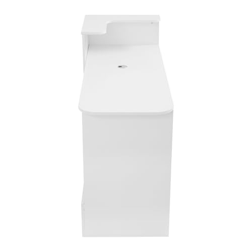 Modern Reception Desk 47", Commercial Front Counter with Locking Drawer