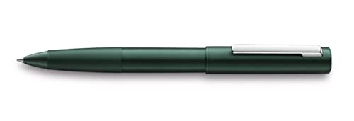 LAMY aion 377 Rollerball Pen - Seamless Deep Drawn Aluminium Roller Pen in Dark Green with Highly Polished Stainless Steel Clip - With Rollerball Pen Refill M 63 Black - Line Width M