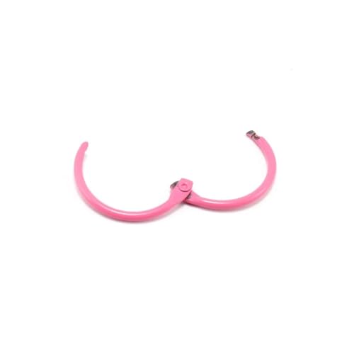 Notebook Rings 100pcs Loose-Leaf Ring Calendar Notebook Accessories Opening Iron Binder Clips for Book Binding(Light Pink)