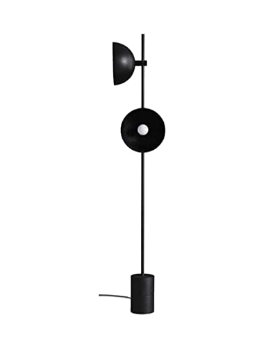 vhjRTed Space Saving Design Double Light Floor Lamp Living Room Black Simple and Fashion Design for Modern House Adding Fashionable Colors