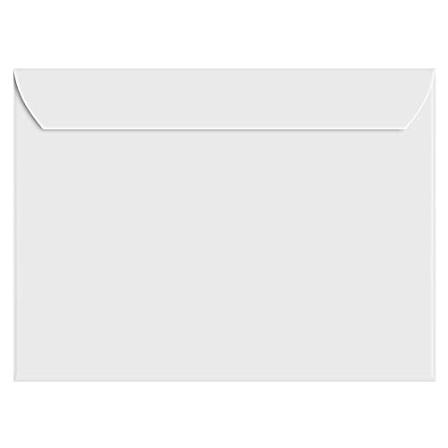 9 x 12 White Booklet Envelopes - Great for Mailing Brochures, Flyers, Pamphlets, Booklets, Catalogs and Documents | Gummed Flap | 24lb (90gsm) | 500 Envelopes