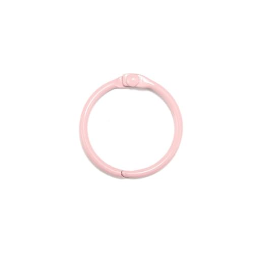 Notebook Rings 100pcs Loose-Leaf Ring Calendar Notebook Accessories Opening Iron Binder Clips for Book Binding(Light Pink)