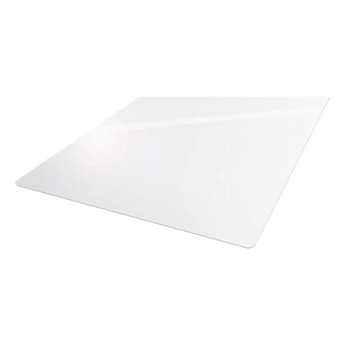 Pemberly Row Rectangular Polycarbonate Chair Mat for Carpets, Clear, 48 x 79 in, Durable, Eco-Friendly Material, Flat Glide Surface, Office/Home Use Carpet Protector
