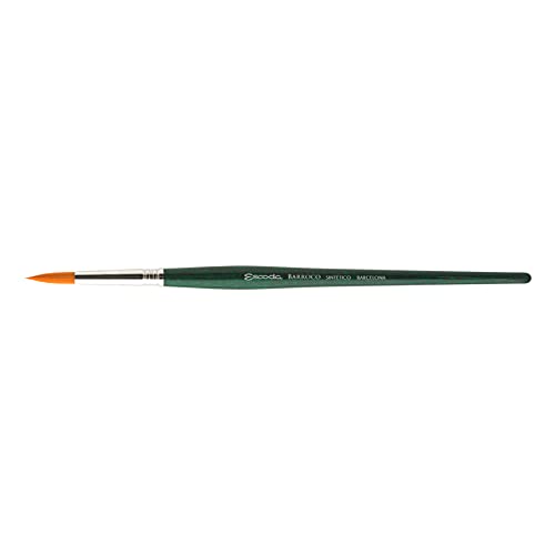 Escoda Barroco Series 1410 Artist Oil & Acrylic Paint Brush, Synthetic Gold Taklon Filament, Round, Size 18