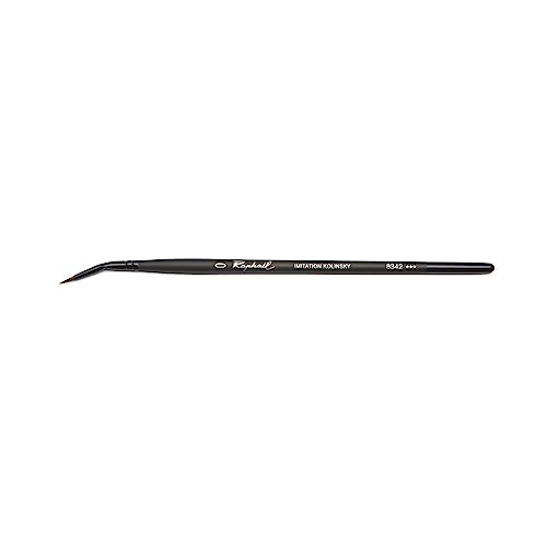 Raphael Stradivarius Synthetic Kolinsky Watercolor Brushes Curved Round, 0, Black