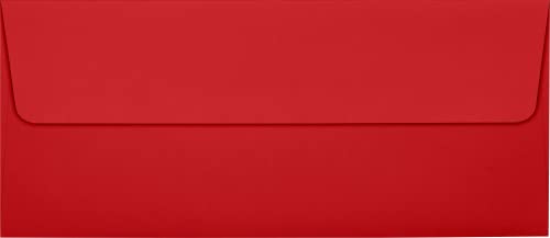 LUXPaper #10 Business Envelopes | Peel & Press | 4 1/8" x 9 1/2" | Ruby Red | 24lb. Paper Weight | 500 Qty