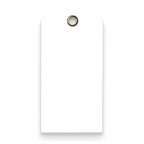 Tags 4 Less 15 Mil Waterproof Plastic Tags, Pack of 100 – 2” x 4” Heavy Duty Plastic Tags for Labeling, Outdoor Tagging, Equipment Labeling, Luggage, Valves & More (White)