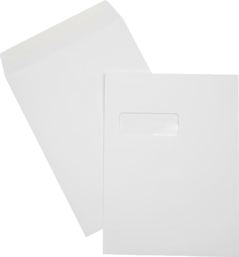 LUXPaper 9 x 12 Open End Window Envelopes | Peel & Press | White Linen | 80lb. Text | 250 Qty