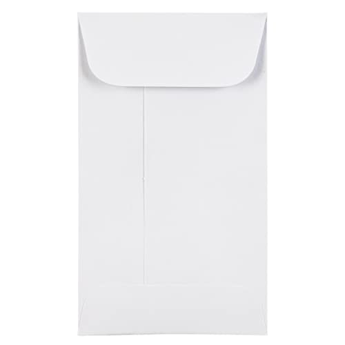JAM PAPER #3 Coin Business Envelopes with Peel and Seal Closure - 2 1/2 x 4 1/4 - White - Bulk 250/Box