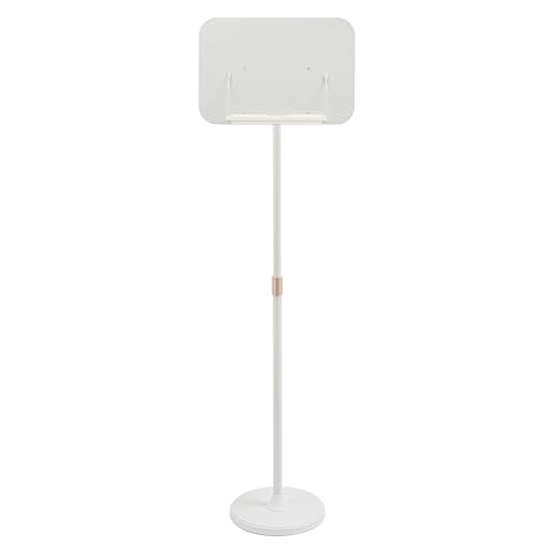 Floor-Standing Lectern - White, Multi-Function Sheet Music Stand, Floor Stand for Speech Presentation, Adjustable Height and Angle Music Stand, for Home, Office, School
