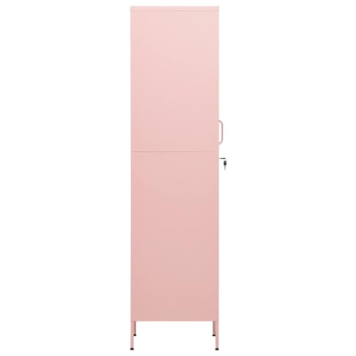 vidaXL Locker Cabinet Pink 13.8"x18.1"x70.9" Steel