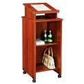 Global Industrial Mobile Lectern, Mahogany, 18" W x 18" D x 44" H