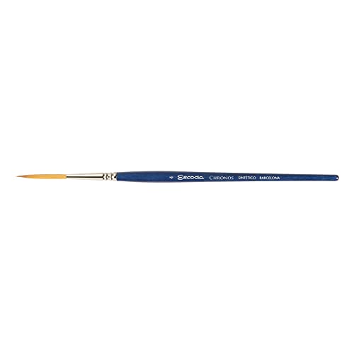 Escoda Chronos Series 1354 Artist Watercolor & Acrylic Paint Brush, Synthetic Toray Fiber & Red Sable Blend, Rigger, Size 4