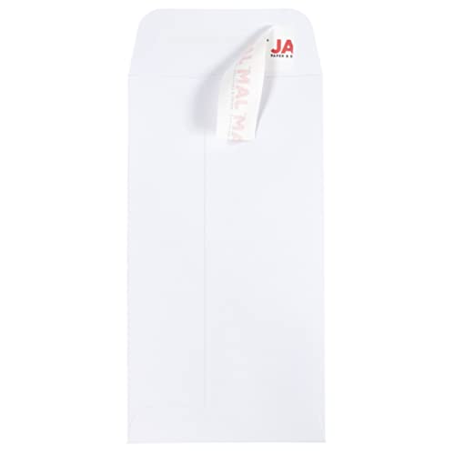 JAM PAPER #7 Coin Business Envelopes with Peel and Seal Closure - 3 1/2 x 6 1/2 - White - Bulk 500/Box
