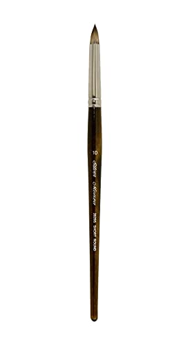 Silver Brush Limited Monza Short Round Oil and Acrylic Paintbrush, Size 10