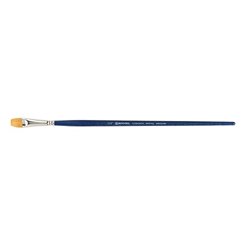 Escoda Chronos Series 3152 Artist Watercolor & Acrylic Paint Brush, Synthetic Toray Fiber & Red Sable Blend, Bright, Size 1/2 Inch