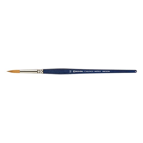 Escoda Chronos Series 1351 Artist Watercolor & Acrylic Paint Brush, Synthetic Toray Fiber & Red Sable Blend, Pointed Round, Size 10