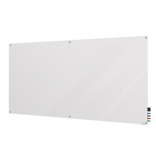 Ghent 4' x 5' Harmony Glass Board, Colors - Square Corners - White - 4 Markers & Eraser (HMYSN45WH)