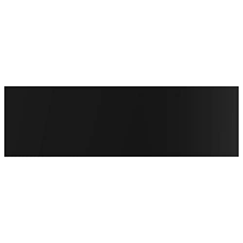 POUFGDR Bookshelf Boards 8 Pack, 39.4x11.8x0.6 Inch Engineered Wood, High Gloss Black Bookshelf Panels for Additional Storage Space