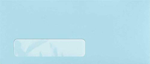 Limited Papers (TM) Regular Mailing And Business Envelopes, Left Hand Window, No. 10 (4.8 x 9.5 Inch), Gummed seal, 24 Pound, Variety of Colors And Quantities. (Blue, 1000)