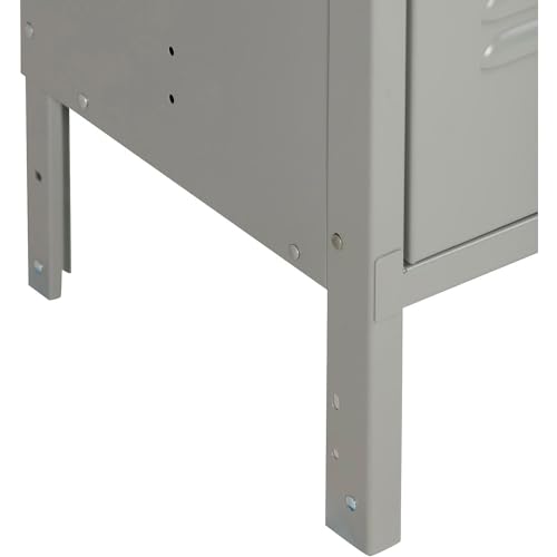 Global Industrial 3-Tier 3 Door Locker, 12" W x 15" D x 78" H, Gray, Unassembled