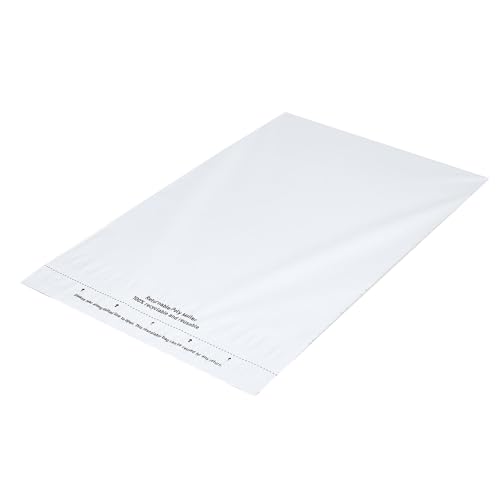 HouseLabels - 1,000 count - 9.5x12 inch (Size #3) Strong, Tearproof White Returnable Poly Mailers with Suffocation Warning and a Second Adhesive Strip which Creates a New Closure for Return Shipping