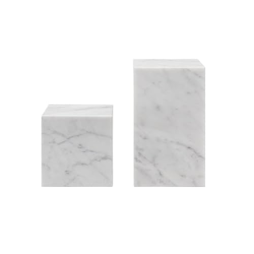 Book Organizer Marble Bookends Minimalist Book Ends for Bookshelf Home Decor Desktop Geometric Ornament(White)