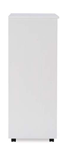 Linon Home Decor Products Corinne Eight Drawer Storage, White Wash Rolling Cart