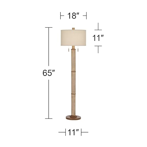 Santiago 65" Tall Natural Hammered Finish Floor Lamp Living Room