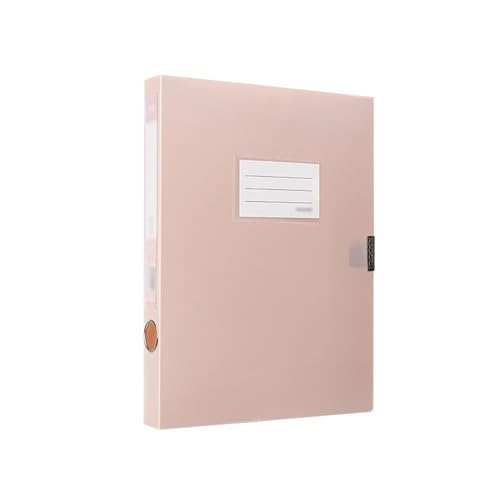 Filing Envelopes A4 File Archive Box 35mm Large Capacity Contract Folder Office Supplies Data Storage Box Plastic Folders(Pink)