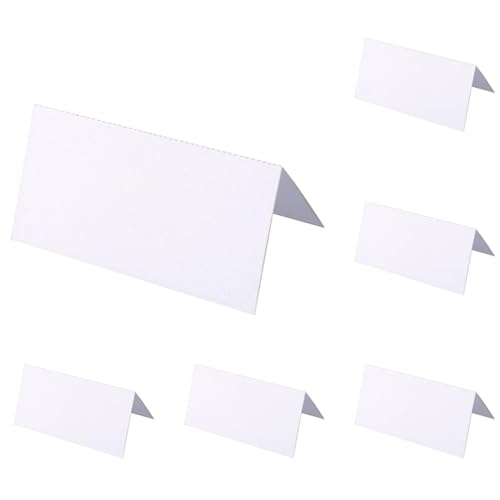 White Blank Tent Place Cards 200 Blank Table Name Place Cards, Many Colours - White, Party, Wedding