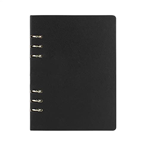 NSUQOA JSEIAJB Faux Leather Notebook A4 A6 B5 A5 Spiral Planner Hard Cover Office Business Notepad Binder(Black,A5 size 232x177mm)