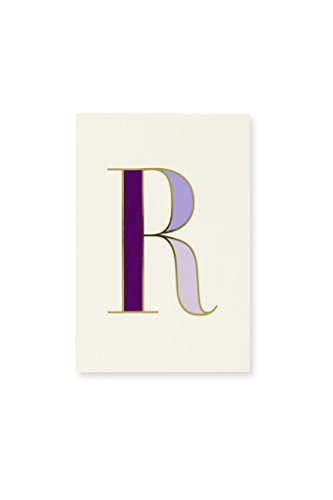 Kate Spade New York Initial Notepad, Desktop Memo Pad Includes 100 Blank Pages, R (Purple)