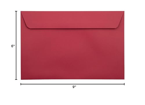 LUXPaper 6 x 9 Full Face Window Envelopes | Ruby Red | 80lb. Text | 500 Qty