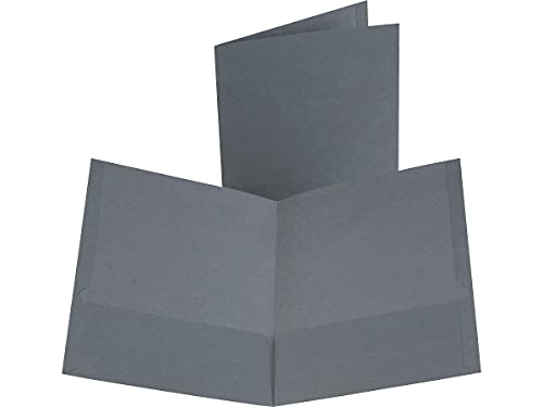 Oxford 53405 Linen Finish Twin Pocket Folders, Letter, Gray, 25/Box