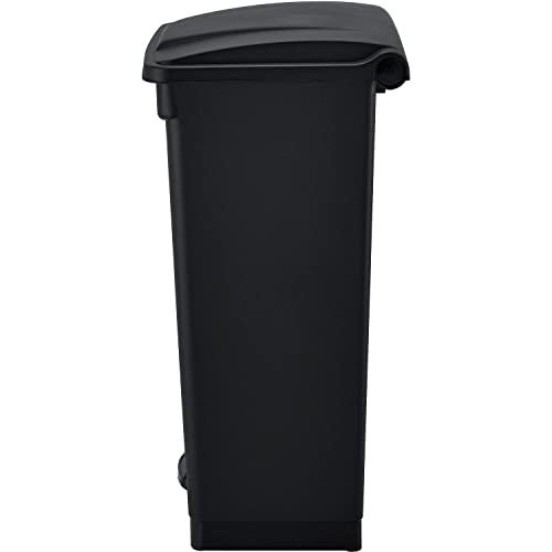 Global Industrial Indoor Rectangular Step On Trash Can with Flat Lid,