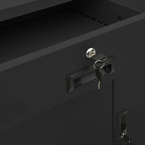 vidaXL Office Cabinet Anthracite 35.4"x15.7"x40.2" Steel