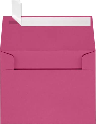 LUXPaper A2 Invitation Envelopes | Peel & Press | 4 3/8" x 5 3/4" | Magenta Pink | 80lb. Text | 1,000 Qty