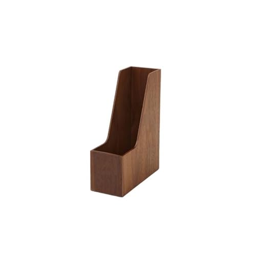 File Rack Vertical File Folder Holder or Office Product Organizer, Store Files Magazines Notepads Books Letter Trays(Brown)