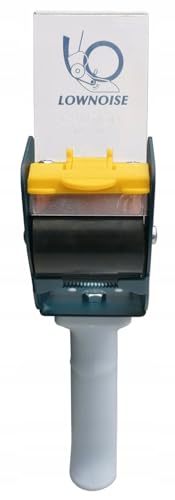 SNC-289 Pack of 12 Low Noise Carton Sealing Packaging Tape Dispensers with Safety Blade Cover; 3" Core; Fits 2" Wide Tape Rolls; Natural Rubber Roller
