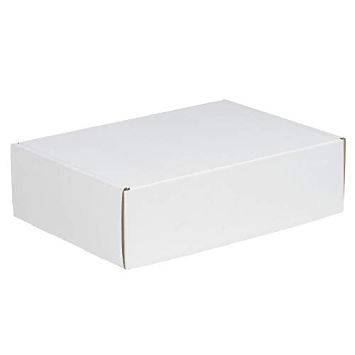 Boxes Fast BFMFL24144 Deluxe Literature Cardboard Mailers, 24 x 14 x 4 Inches, Corrugated Die-Cut Shipping Boxes, Large White Mailing Boxes (Pack of 25)