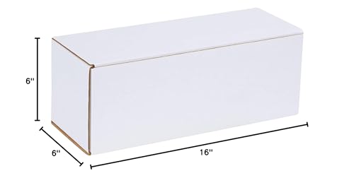 BOX USA BM1666 Corrugated Mailers, 16" x 6" x 6", White (Pack of 50)