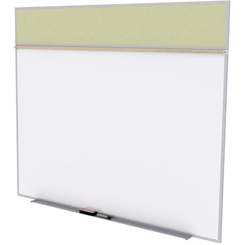 Ghent 5 x 10 Feet Combination Board, Porcelain Magnetic Whiteboard and Vinyl Fabric Bulletin Board, Caramel , Made in the USA
