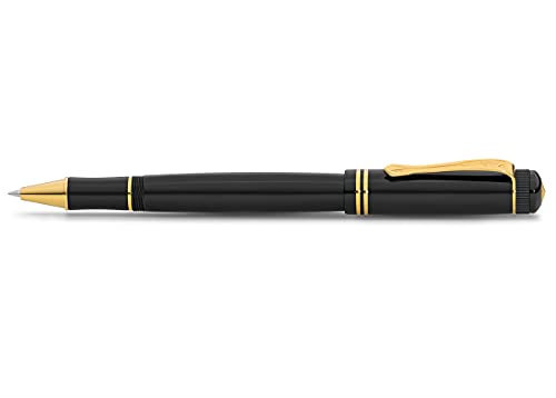 Kaweco DIA2 Gel/Ballpoint Pen Gold I Pen Including 0.7 mm Rollerball Pen Refill in Classic Design with Ceramic Ball I Nostalgic Acrylic Gel Roller 16 cm I Gold