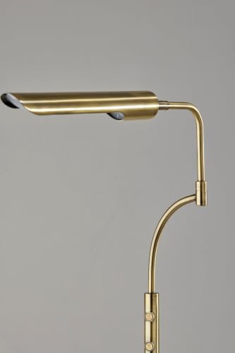 Adesso Antique Brass LED Floor Lamp with Touch Switch