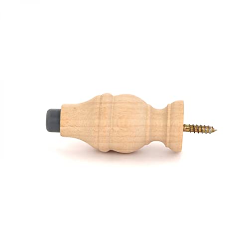 Renovators Supply Manufacturing Wooden Door Stop Bumper Wall Mount 3.5" Long Unfinished Maple Hardwood Door Stopper Rubber Bumper for Absorbing Shock Wall Protector with Hardware Pack of 10