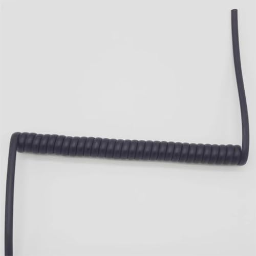 HDAJKH 4-Core PU Telephone Spiral Cord High Elastic Spring Phone Line, Durable, Oil-Resistant Stretchable Flat Cable