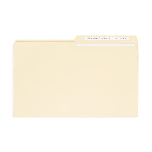 Blue Summit Supplies 100 Legal Size Manila File Folders, 1/2 Cut Tab, 11pt